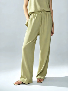 AMII | Summer Casual Elastic Waist Wide Leg Pants