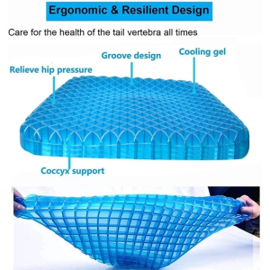 Gel Seat Cushion Honeycomb Design Pressure Relief Breathable Chair Pad Car Seat Office Chair Soft Cushion Ice Pad