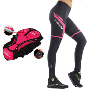 X-TIGER Women Cycling Pants Anti-shock MTB Bike Cycling Trousers Anti-sweat 5D Anti-Slip Padded Gel Racing Bicycle Sport Pants