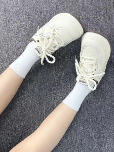 Womens round Toe Bread Board Shoes Chic Versatile Japanese Style Low Top Sports Casual Shoes Comfortable Breathable Rubber Sole