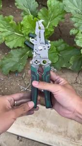 CARSTOOLS 27 in 1 Tang lipat Pemotong Kabel Multifungsi Anti Shock Bahan Krom Vanadium Kawat Tang Dekrustasi Kabel Pengupas