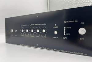 เพลทลำโพงบลูทูธZK-TB21ไม่ย้ายสีดำ(ช่อง5*25) อลูมิเนียมวัตแบตเม็ดไฟหนา3มิล พร้อมเซาะหลังขนาดช่องเพลท 5*25cm ขนาดเพลททั้งหมด 9*29cm สวิตช์เปิดปิด 12มิล /Dc11 มิล