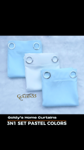 Golden55 Curtains - Pastel Colors - 3N1 SET CURTAINS / PER PIECE - 5FT/6FT/7FT - Katrina Fabric
