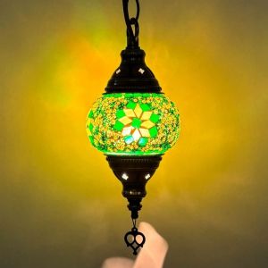 ไฟจี้โมเสกตุรกีขนาด9ซม. ไฟติดเพดานขนาดเล็กสไตล์โบฮีเมียนห้องรับแขกห้องนอนแสงไฟร้านคาเฟ่