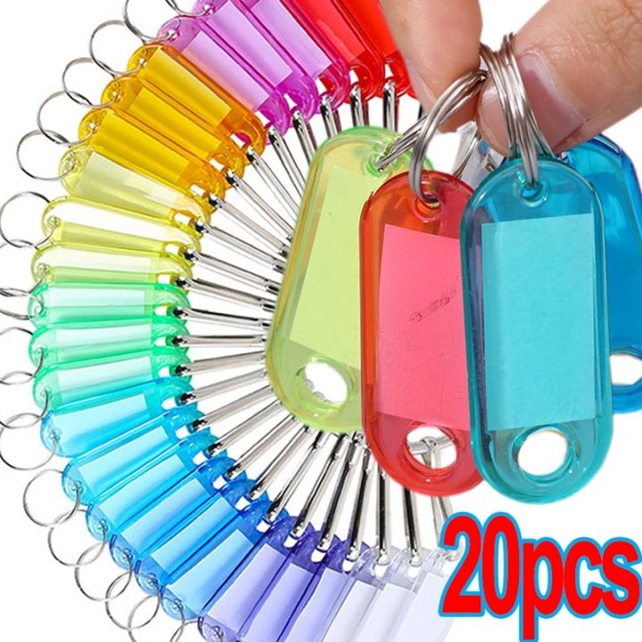 5/20pcs Tough Colorful Plastic Key Tags Label Numbered Name Baggage Tag