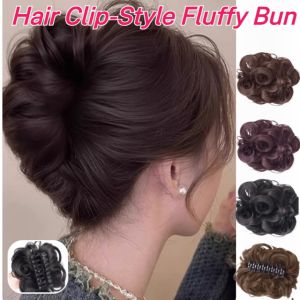 [One-Grab Hair Growth] Hair Clip-Style Fluffy Bun Natural Looking Hair Bun Hair Bun Artifact