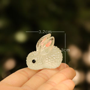 Adorable Luminous Rabbit Figurine Colorful Baby Rabbit Doll Creative Glowing Miniature Landscape Decorations Desktop Ornaments