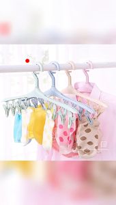 8 Clips Household Clothes Socks Drying Rack Underwear Hanger Multi-clip Non-slip Drying Hanging Hanger Bathroom Accessories