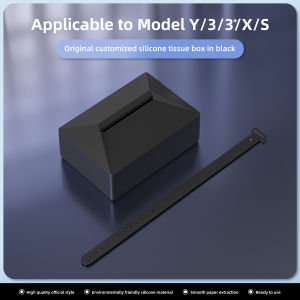 Car Tissue Box For Tesla Model Y 3 X S Seat Back Hanging Silicone Tissue Holder Box With Fix Strap Auto Interior Accessories