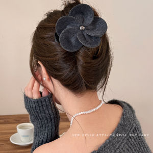Elegant Black Flower Hair Claw Womens Stylish Hair Accessories Duckbill Hair Clip Fashionable Hair Grips Headwear 2025 New Model