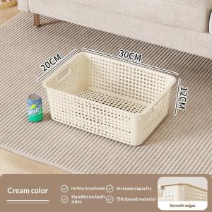 ⚑Vented Plastic Storage Baskets With Handles Stackable Organizer Bins For Kitchen Pantry Bathroom