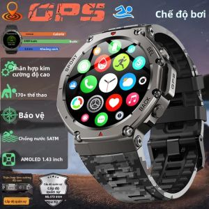 Đồng Hồ Thông Minh T-Rex 3 Ultra 2025 GPS Cấp Quân Sự Chống Nước 5ATM Tích Hợp La Bàn Gọi Bluetooth Màn Hình AMOLED HD 170+ Chế Độ Thể Thao Dành Cho Nam