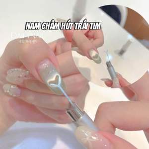 Nam châm trái tim tạo hình sơn gel mắt mèo tiện lợi