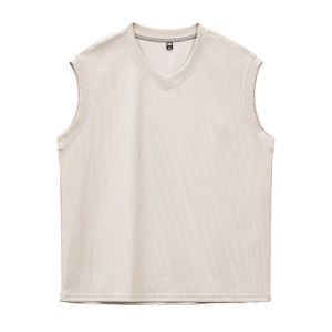 MADENGGONGZHUANG | American Retro Striped or Solid V-Neck Sleeveless Underwear Vest for Gym Wear Men Summer