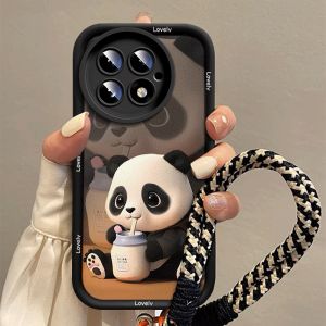 OnePlus Ace5 pro Protective Case Womens New Model Full Cover Anti-Fall Cartoon Panda Baby Milkshake Design Silicone Material