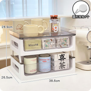 Desktop Overlay Storage Box Cosmetic Shelf Office Station A4 Paper Storage Rack Cup Holder Transparent Drawer Box