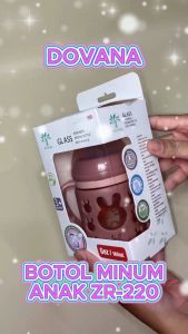 Dovana Dot Botol Kaca ZR-220 Susu Bayi Dengan Pegangan Gagang Baby with Silicone Protector