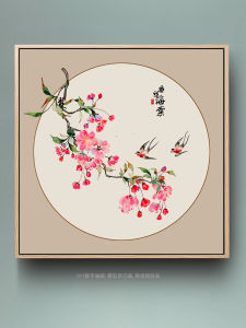 Digital DIY Hand-Painted Floral Oil Canvas Decorative Artwork Traditional Chinese Style Frame Ready to Hang Customizable