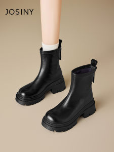 Josiny | British Style Thick Sole Chunky Heel Fashion Boots