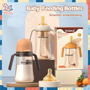 Flip Cap Anti Loss 1 Cup 3Uses Wide Neck Feeding Bottle 310Ml Anti-Colic With Handle Newborn Feeding Bottle