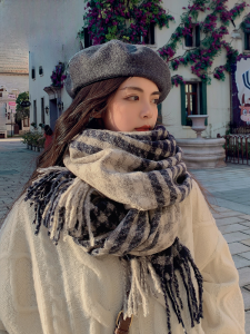 MiiOW | Thickened Cashmere-Like Scarf Shawl Versatile Warm Neck Protection Autumn Winter New Arrival Fashionable Korean Style For Students Couples Youths