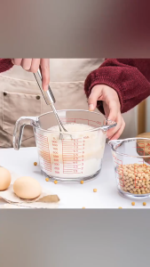 Glass Measuring Cup Heat Proof kitchen Liquid Milk Cup Measuring Tool With Scale1liter - KeiMav