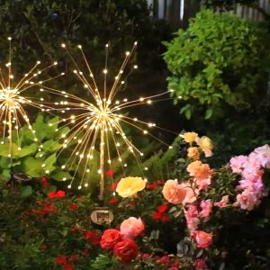 Solar Garden Lights Outdoor Waterproof LED Firework Lights Garden Yard Christmas Decoration Lights