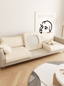 Elastic Cream Style Sofa Cover All Seasons Universal 2024 New Cat Scratch Proof Cushion Cover Modern Simple Polyester Fabric