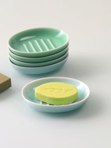 Nordic Style Ceramic Soap Dish Pure Color Porcelain Luxury Hotel Residency Soap Plate Club Soap Tray High-end Countertop Storage