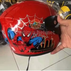 HELM ANAK SNI FULLFACE KARAKTER USIA 5-12 TAHUN CAT GLOSY PREMIUM-junior cop motif