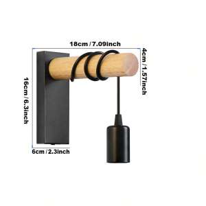 Parkson | Retro Wood LED Wall Lamp E27 base Industrial Night Loft Wall Light Fixtures Live Room Bedside Lamp Decor for Bathroom Restaurant