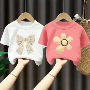 100% Pure Cotton Short Sleeve T-Shirt Summer Clothes for Boys And Girls Half Sleeve Shirt Baby Clothes Casual Loose Fit