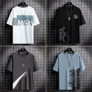 Loose Fit Ice Silk T-Shirt Casual Lightweight Short Sleeve Quick Dry Mens Shirt Summer Breathable Comfortable round Neck Top