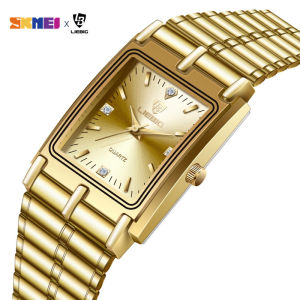 SKMEI | LIEBIG Luxury Gold Steel Bracelet Wristwatches Female Male Clock Golden Quartz Watch For Men Women Watches Relogio Masculino