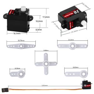 NEEBRC 2G Micro Digital Servo Metal/Plastic Gear JR2.54 Plug for RC Mini Car Airplane Fixed-wing Mini Q Robot WLtoys Axial Parts