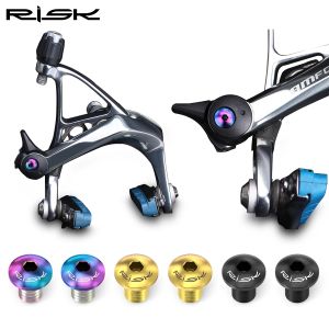 RISK 2pcs Titanium Alloy Road Bike C Caliper Brake Release Fixed Bolt Bicycle V Brake Clamp Screw for UT6800 DA9000 DA901 M4x5.5