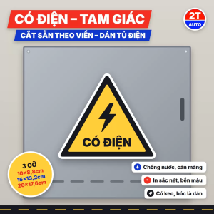 Tem Cảnh Báo Có Điện Tam Giác Electricity Decal Biển Báo Dán Tủ Điện Cầu Dao Cắt Sẵn Theo Viền Chống Nước