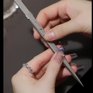 Manicure Nail Stainless Steel Long Lockable Multipurpose Tweezers 165mm 带锁加长镊子不锈钢高质量美甲专用