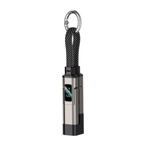 KEBIDUMEI NEW 4-in-1 Multi USB Charging Cable with LED Display Fast Charge Data Cord for iPhone Type-C Android Portable Keychain Charger
