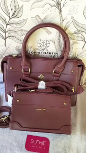 Sophie Martin Paris Tas Jinjing Selempang Wanita Olimpia Shoulder Sling Merah Maroon Premium Bag