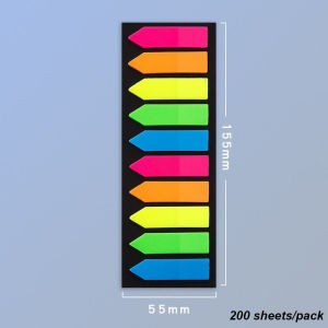 Multi colors PET Fluorescent Index Sticky Notes Student Office Marking Bookmark Indication Note Stickers Index Stickers