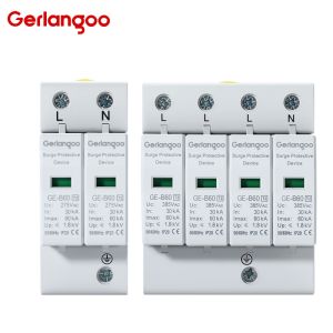 2P/4P SPD AC House Surge Protector Protection Protective 20KA-40kA 30KA-60kA 80KA 275V 385V Low-voltage Arrester Device