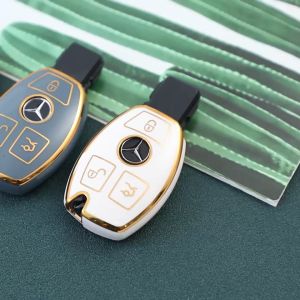 Bao Da Ốp Bảo Vệ Vỏ Bọc Chìa Khóa Cho Xe Mercedes C E S GLC GLE GLS MAYBACH Trước Năm 2019 - Loại 23 Nút