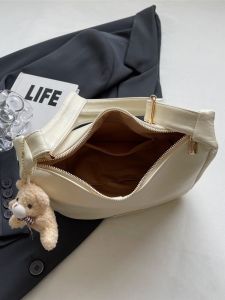 Casual Simple Large Capacity Slant Bag Dumpling Bag Fashionable Single Shoulder Bag Soft PU City Casual Style Spring 2024