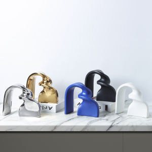 Đồ Trang Trí Bằng Gốm Hiện Đại Sang Trọng Tối Giản Hình Học Bất Đối Xứng Xoắn Dây Vải Trang Trí Phòng Khách Nhà Hàng Khách Sạn