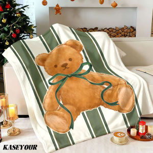 Beast Kingdom | Striped Teddy Winter Summer Flannel Blanket Throw Fleece Soft Fuzzy Plush Cozy Fleece Blankets for Sofa Ideal Gifts