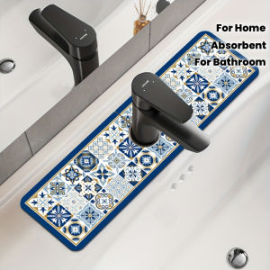 VIKAMA Vintage Floral Faucet Water Absorption Pad Sink Drainage Pad Bathroom And Kitchen Home Decoration Tableware Pad