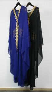 31womne Muslim dress embroidered beads abaya dress Muslimah hooded robe chiffon kaftan long dress Middle East Africa plus size maxi dress