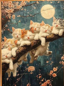 HUACAN Cross Point Embroidery Kit Cat Animal 11CT Threads Needlework Handicrafts Diy Gift Decor For Home