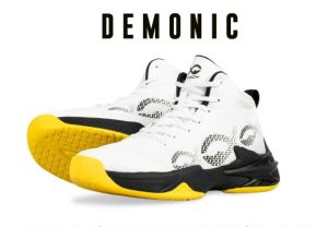 Sepatu Voli Fixch Demonic  White/Black/Yellow+Bonus Kaoskaki
